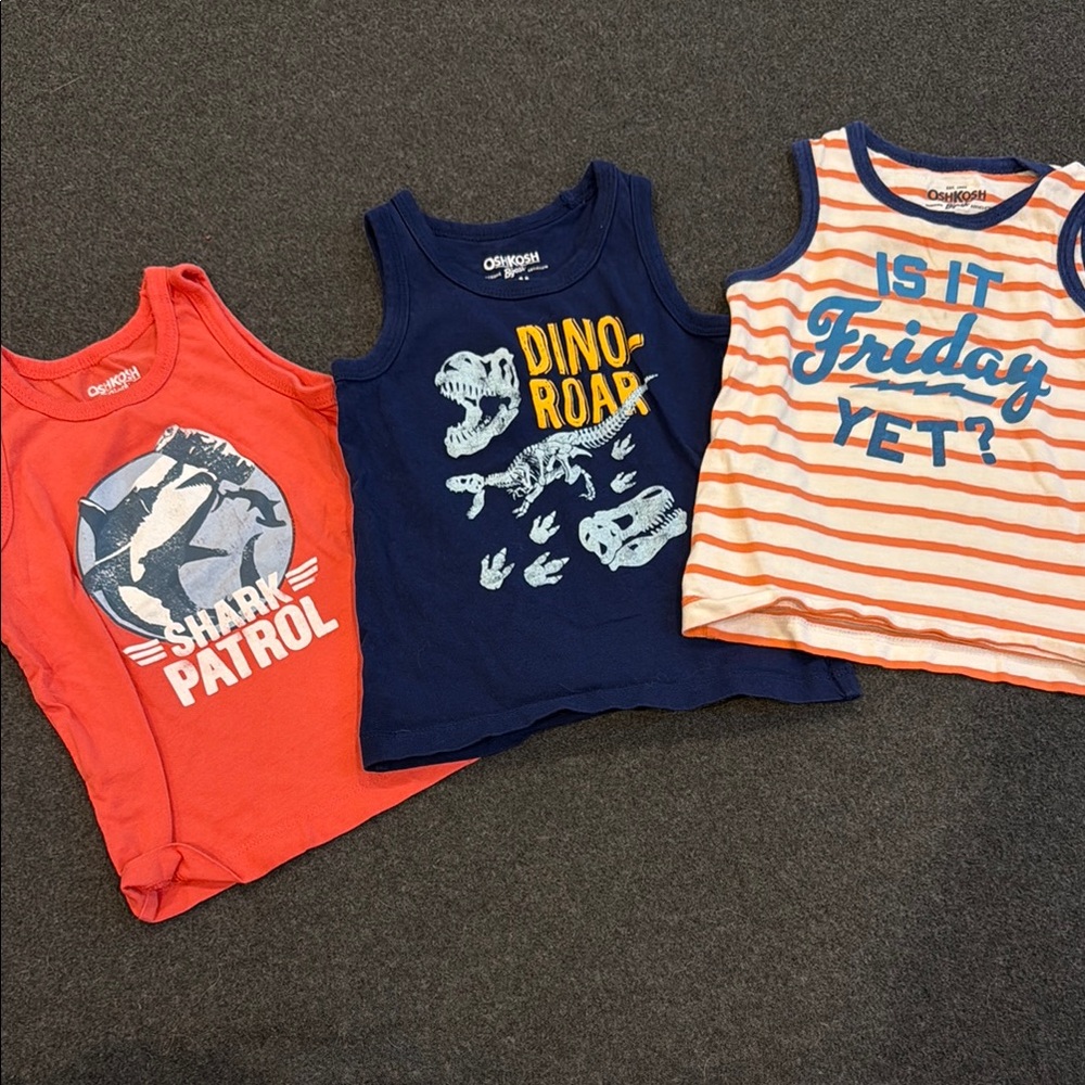 OshKosh B'gosh Blue and Orange Tank Tops Casual Summer Style